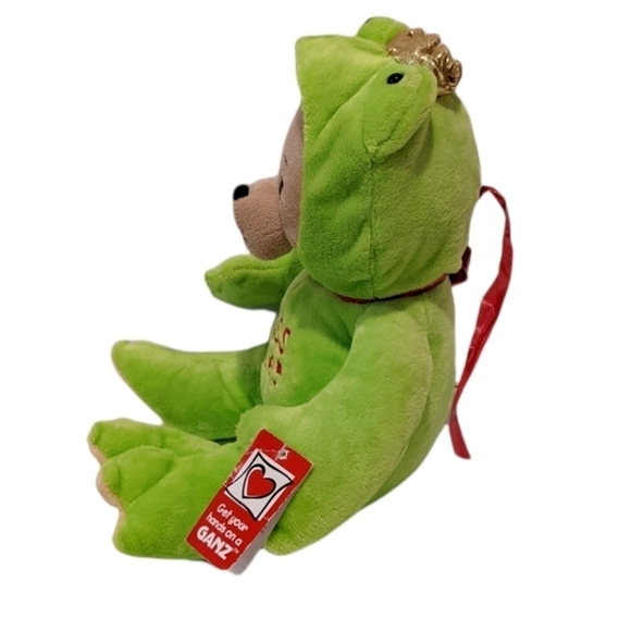 GANZ Prince Froggy bear plush HV9121 frog Kiss Me 13” - Picture 2 of 8